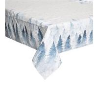 Nappe Imprimée Sapin Hors Piste 140x240cm Blanc