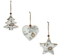 Fééric Lights and Christmas - Sujet de Noël 3 Formes "Bois" 22cm Gris & Beige Gris G