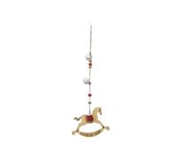 Sujet de Noël Cheval Bascule 34cm - Beige