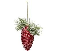 Fééric Lights and Christmas - Sujet de Noël Pomme de Pin "Soir" 13cm Rouge Rouge G