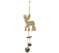 Sujet de Noël renne en bois - Beige