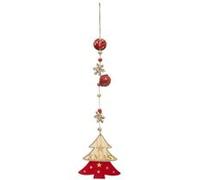 Sujet de Noël Sapin Soir 42cm - Naturel & Rouge