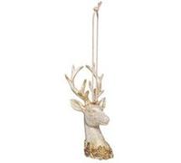 Fééric Lights and Christmas - Sujet de Noël Tête de Renne "Héritage" 10cm Blanc Blanc G