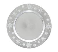 Feeric lights & christmas - Assiette de présentation colorama de noël d33cm motif flocon argent