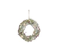 Feeric Lights et Christmas - Couronne de noël Ferme aux sapins Bois étoiles dorées d30cm