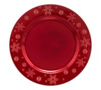 Feeric Lights et Christmas - Assiette de présentation colorama de noël d33cm Motif Flocon Rouge