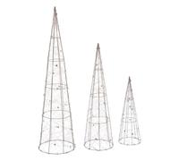 Feeric Lights et Christmas - Décoration 3 sapins cônes h80 cm 90 LED à Piles