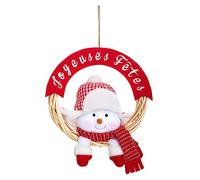 Feeric Lights et Christmas - Décoration Couronne + Peluche D36 - Bonhomme de Neige