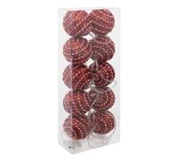 Feeric Lights et Christmas - Guirlande à Boules Blanches et Rouges 10 LED Blanc Chaud L165cm à Piles - Rouge