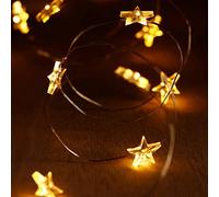 Feeric Lights et Christmas - Guirlande d intérieur Copper 20 LED - Etoile Blanc Chaud