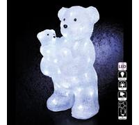 Feeric lights et christmas - Ours et ourson lumineux extérieur h44cm 56 led + transfo