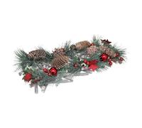 Feeric Lights & Christmas - Photophore centre de table en bois et pin 14x39x8 cm Vert