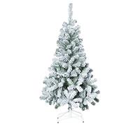 Feeric Lights et Christmas - Sapin de noël floqué 210cm Vert floqué Blanc