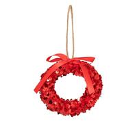 Feeric Lights et Christmas - Sujet cœur Sequins polystyrène h.11cm Rouge