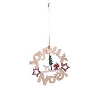 Feeric Lights et Christmas - Sujet de noël cagette Bois Couronne Joyeux noël