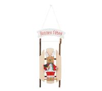 Feeric Lights et Christmas - Sujet de Noël Cagette Luge avec Personnage - Bois