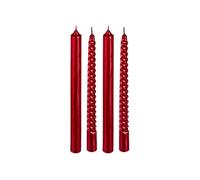 Féérie Lights & Christmas - 4 Bougies bâtons design Noël Colorama - 5,5 H - Rouge - Colorama