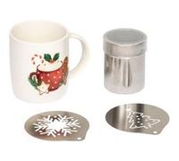 Coffret Mug de Noël avec pochoirs et saupoudreuse