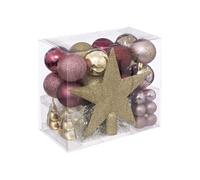 Coffrets Décoration sapin de Noël 44 pièces - Rose et Doré
