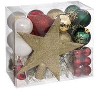 Atmosphera - Kits de Boules de Noël avec Cimier - Décoration de fêtes pour Sapin de Noël - 44 pièces Multicolore