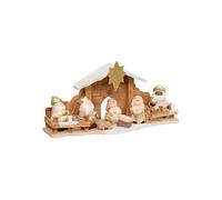 Feeric Lights & Christmas - Crèche de Noël 7 santons 33x16 cm grès et MDF
