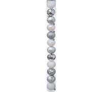 Kit de Décoration pour sapin de Noël - 12 Boules - Argent et blanc
