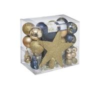 Féérie Lights & Christmas - Kit de décoration pour sapin de Noël - 44 Pièces - Bleu et Or