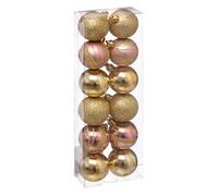 Féérie Lights & Christmas - Kit de décorations pour sapin de noël - 12 Pièces - Doré et rose