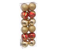 Kit de décorations pour sapin de noël - 12 Pièces - Rouge et doré