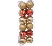 Kit de décorations pour sapin de noël - 12 Pièces - Rouge et doré