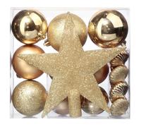 Kit de décorations pour sapin de noël - 18 Pièces - Or