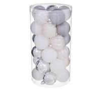 Kit Décoration pour sapin de Noël - 30 Pièces - Argent et blanc