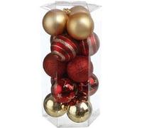 Kit Décoration pour sapin de Noël - 15 Pièces - Rouge et doré