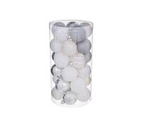 Kit Décoration pour sapin de Noël - 30 Pièces - Argent et blanc