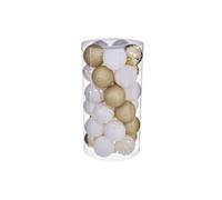 Féérie Lights & Christmas - Kit Décoration pour sapin de Noël - 30 Pièces - Doré et blanc - La maison des couleurs