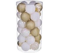 Kit Décoration pour sapin de Noël - 30 Pièces - Doré et blanc
