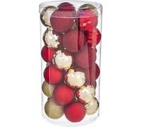 Kit Décoration pour sapin de Noël - 30 Pièces - Rouge et or
