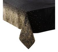 Nappe de Noël motifs Léopard - L. 140 x l. 360 cm - Noir et doré