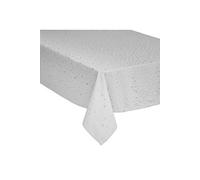 Féérie Lights & Christmas - Nappe design étoiles de Noël - L. 240 x l. 140 cm - Blanc et argent - La maison des couleurs