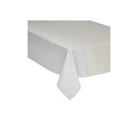 Féérie Lights & Christmas - Nappe design étoiles de Noël - L. 240 x l. 140 cm - Blanc et or - La maison des couleurs