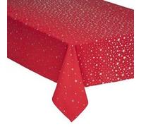 Féérie Lights & Christmas - Nappe design étoiles de Noël - L. 240 x l. 140 cm - Rouge et argent - La maison des couleurs Rouge G