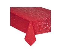 Féérie Lights & Christmas - Nappe design étoiles de Noël - L. 240 x l. 140 cm - Rouge et argent - La maison des couleurs