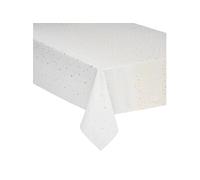 Féérie Lights & Christmas - Nappe design étoiles de Noël - L. 360 x l. 140 cm - Blanc et or - La maison des couleurs