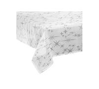 Féérie Lights & Christmas - Nappe étoiles de Noël Caneva - L. 140 x l. 360 cm - Blanc et argent - La maison des couleurs