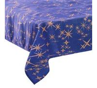Féérie Lights & Christmas - Nappe étoiles de Noël Caneva - L. 140 x l. 360 cm - Bleu nuit - La maison des couleurs