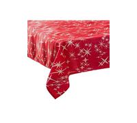 Féérie Lights & Christmas - Nappe étoiles de Noël Caneva - L. 140 x l. 360 cm - Rouge et argent - La maison des couleurs