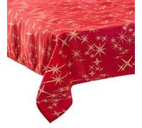 Féérie Lights & Christmas - Nappe étoiles de Noël Caneva - L. 140 x l. 360 cm - Rouge et doré - La maison des couleurs Rouge G
