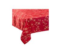 Féérie Lights & Christmas - Nappe étoiles de Noël Caneva - L. 140 x l. 360 cm - Rouge et doré - La maison des couleurs