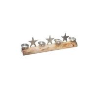 Féérie Lights & Christmas - Photophore de Noël design bois Terre Sauvage - Argent - Marc en terre sauvage