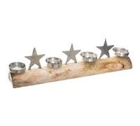Photophore de Noël design bois Terre Sauvage - Argent